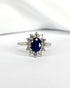Bague Marguerite Saphir 1.10 carat & Diamants 0.36 carat "Calypso" - Elliade Paris