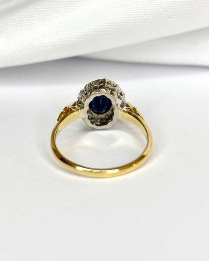 Bague Marguerite Saphir 1.15 carat &amp; Diamants "Rachelle" - Elliade Paris