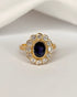 Bague Marguerite Saphir 1.20 carat & 12 Diamants "Sabine" - Elliade Paris