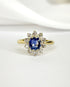 Bague Marguerite Saphir 1.20 carat & Diamants 0.40 carat "Elisabeth" - Elliade Paris