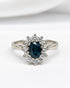 Bague Marguerite Saphir 1.20 carat & Diamants 0.48 carat 4.13g "Jeanne" - Elliade Paris