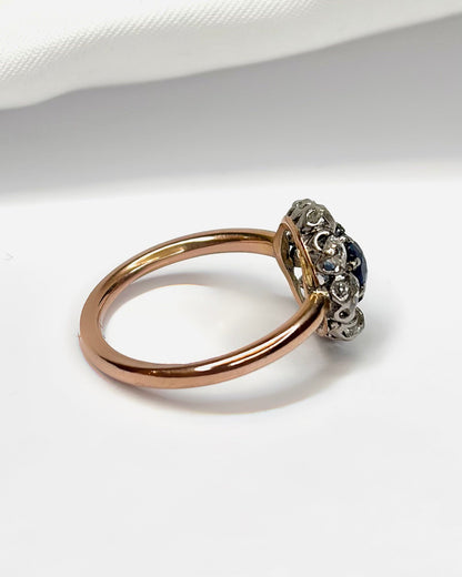 Bague Marguerite Saphir 1.20 carat &amp; Diamants 0.80 carat "Amélie" - Elliade Paris