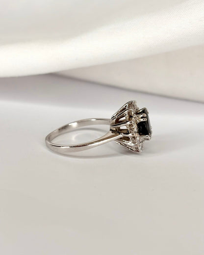 Bague Marguerite Saphir 1.20 carat &amp; Diamants "Valentine" - Elliade Paris