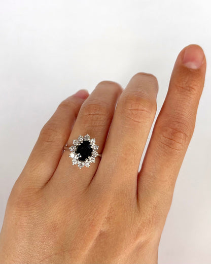 Bague Marguerite Saphir 1.20 carat &amp; Diamants "Valentine" - Elliade Paris