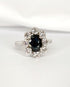 Bague Marguerite Saphir 1.24 carat & Diamants 0.80 carat "Linda" - Elliade Paris