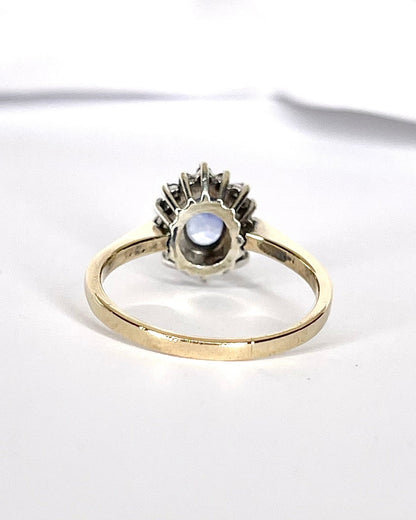 Bague Marguerite Saphir 1.25 carat &amp; Diamants 0.32 carat "Florence" - Elliade Paris