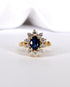 Bague Marguerite Saphir 1.25 carat, Diamants 0.50 carat & Or 5g "Amy" - Elliade Paris