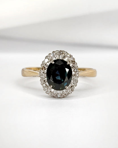 Bague Marguerite Saphir 1.30 carat &amp; 14 Diamants "Pétronille" - Elliade Paris