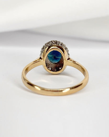 Bague Marguerite Saphir 1.30 carat &amp; 14 Diamants "Pétronille" - Elliade Paris