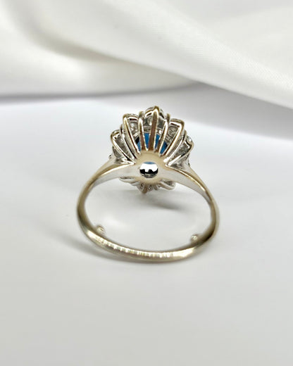 Bague Marguerite Saphir 1.30 carat &amp; Diamants 0.70 carat &quot;Mélissa&quot; - Elliade Paris