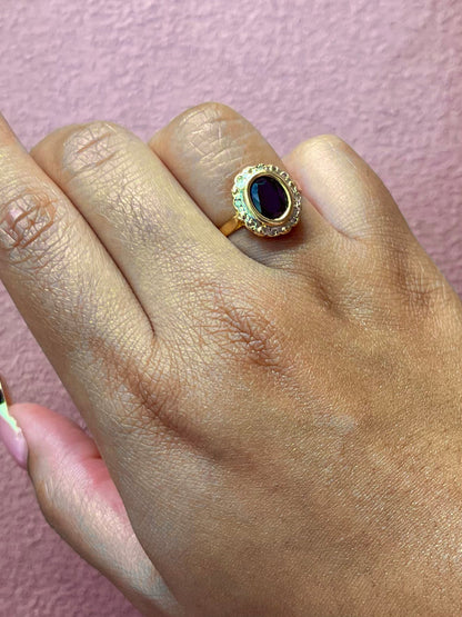 Bague Marguerite Saphir 1.30 carat &amp; Diamants "Michelle" - Elliade Paris