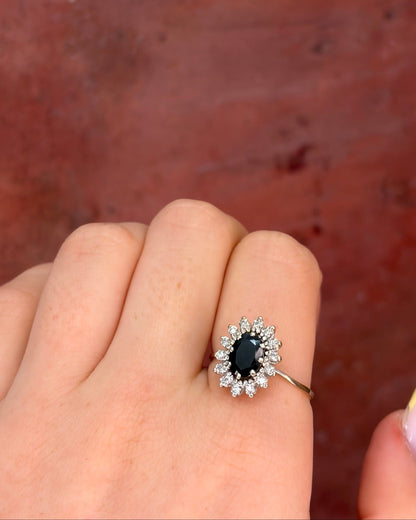 Bague Marguerite Saphir 1.40 carat &amp; Diamants 4,18g "Chloé" - Elliade Paris