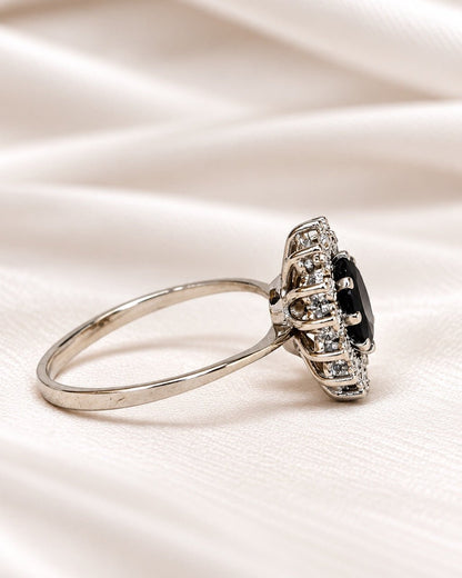 Bague Marguerite Saphir 1.40 carat &amp; Diamants 4,18g "Chloé" - Elliade Paris