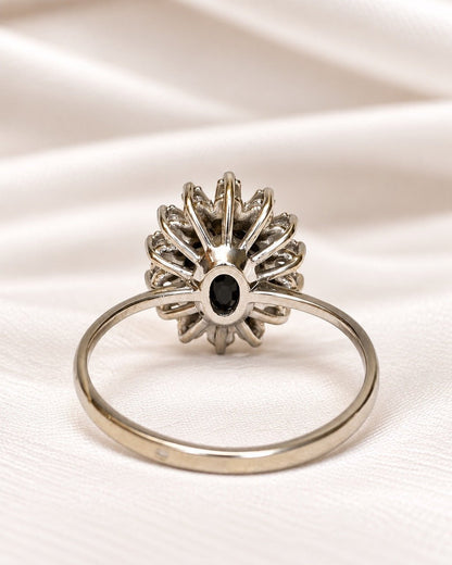Bague Marguerite Saphir 1.40 carat &amp; Diamants 4,18g "Chloé" - Elliade Paris