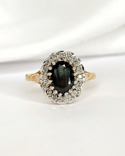 Bague Marguerite Saphir 1.40 carat &amp; Diamants "Mihaela" - Elliade Paris