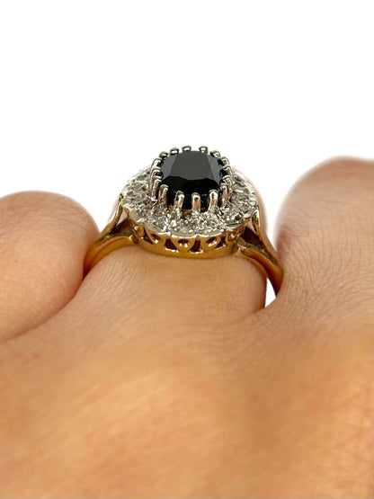 Bague Marguerite Saphir 1.40 carat &amp; Diamants "Mihaela" - Elliade Paris