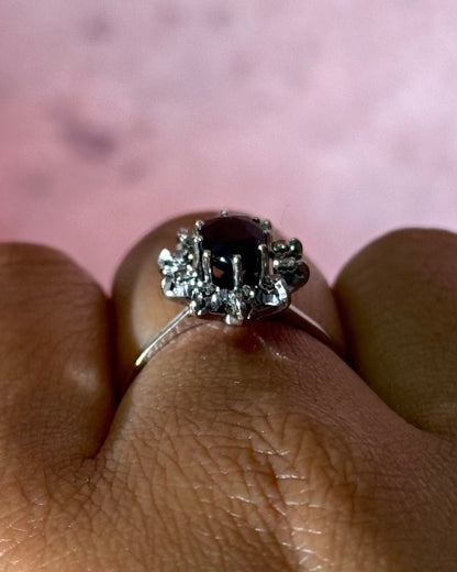 Bague Marguerite Saphir 1.40 carat &amp; Diamants "Suzana" - Elliade Paris