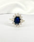 Bague Marguerite Saphir 1.45 carat & Diamants 0.42 carat "Eden" - Elliade Paris