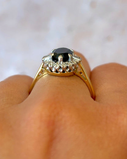 Bague Marguerite Saphir 1.50 carat &amp; Diamants "Connie" - Elliade Paris