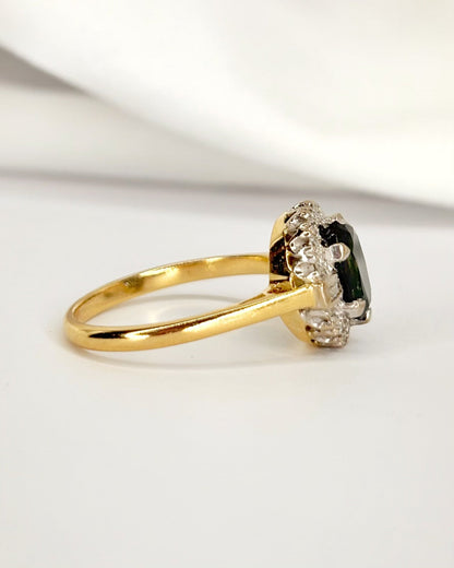 Bague Marguerite Saphir 1.50 carat &amp; Diamants "Connie" - Elliade Paris