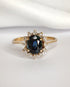 Bague Marguerite Saphir 1.50 carat & Diamants "Jeanne" - Elliade Paris