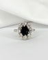 Bague Marguerite Saphir 1.51 carat & Diamants 0.64 carat "Isia" - Elliade Paris