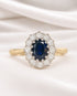 Bague Marguerite Saphir 1.52 carat & Diamants 4.22g "Vivienne" - Elliade Paris