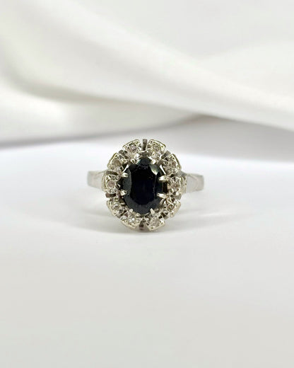 Bague Marguerite Saphir 1.55 carat &amp; Diamants &quot;Isabelle&quot; - Elliade Paris