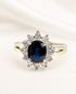 Bague Marguerite Saphir 1.60 carat & Diamants 0.24 carat "Eleanore" - Elliade Paris