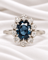Bague Marguerite Saphir 1.70 carat & Diamants "Faustine" - Elliade Paris