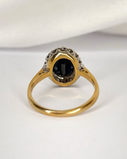 Bague Marguerite Saphir 1.70 carat &amp; Diamants "Lauranne" - Elliade Paris