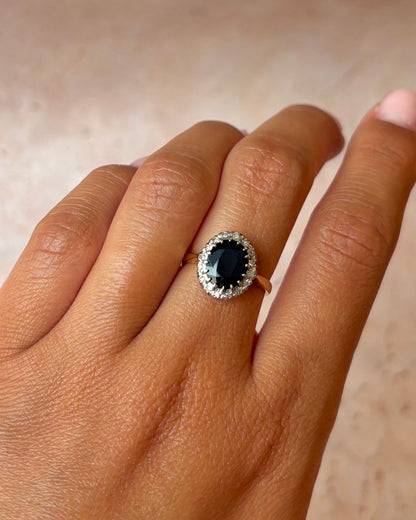 Bague Marguerite Saphir 1.70 carat &amp; Diamants "Lauranne" - Elliade Paris