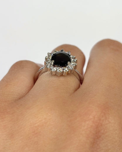 Bague Marguerite Saphir 1.80 carat &amp; Diamants 0.70 carat "Alyssa" - Elliade Paris