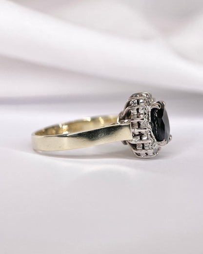 Bague Marguerite Saphir 1.95 carat &amp; Diamants 0.32 carat "Emma" - Elliade Paris
