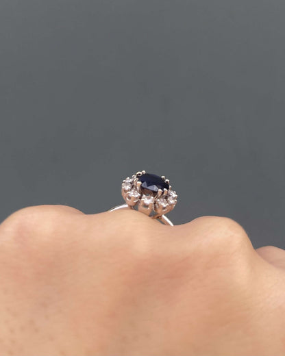 Bague Marguerite Saphir 2 Carats &amp; Diamants &quot;Vivo&quot; - Elliade Paris