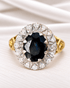 Bague Marguerite Saphir 2.05 carats & Diamants "Angelique" - Elliade Paris