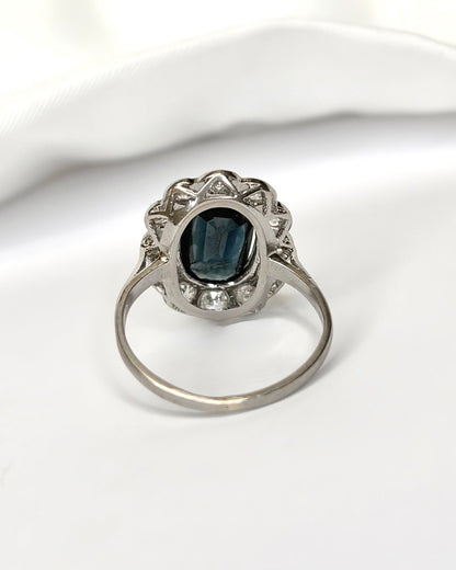 Bague Marguerite Saphir 2.05 cts &amp; Diamants 0.48 ct "Sixtine" - Elliade Paris