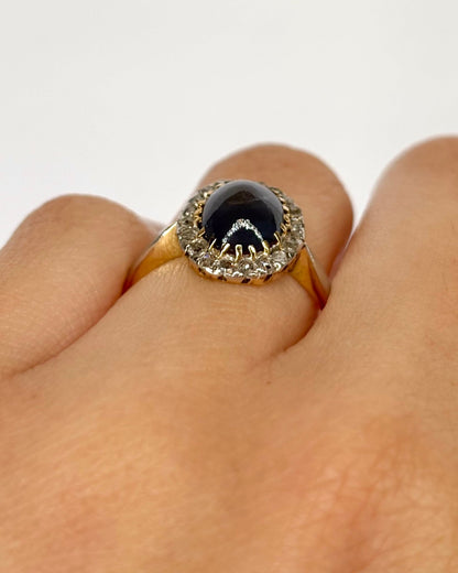 Bague Marguerite Saphir 2.20 carats &amp; Diamants "Vanessa" - Elliade Paris