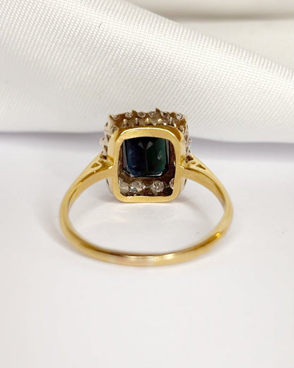 Bague Marguerite Saphir 2.25 carats &amp; Diamants "Flavia" - Elliade Paris
