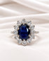 Bague Marguerite Saphir 2.35 carats & Diamants 1.08 carat 5,06g "Carlota" - Elliade Paris
