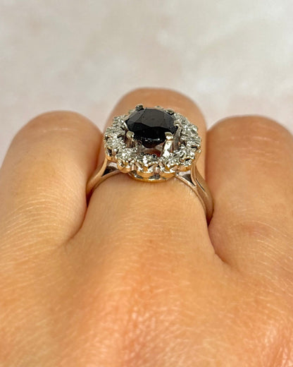 Bague Marguerite Saphir 2.40 carats &amp; Diamants "Alma" - Elliade Paris