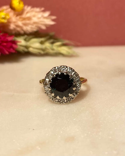 Bague Marguerite Saphir 2.40 Carats &amp; Diamants &quot;Camilla&quot; - Elliade Paris