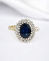 Bague Marguerite Saphir 2.45 carats & Diamants 0.40 carat "Johanna" - Elliade Paris