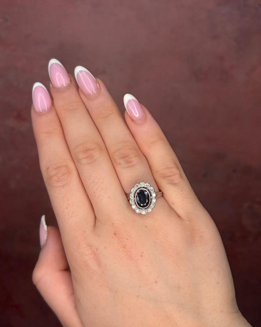 Bague Marguerite Saphir 2.45 carats &amp; Diamants 5.26g "Michaela" - Elliade Paris