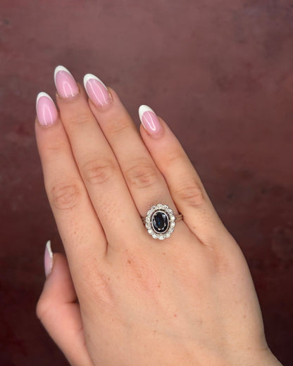 Bague Marguerite Saphir 2.45 carats &amp; Diamants 5.26g "Michaela" - Elliade Paris
