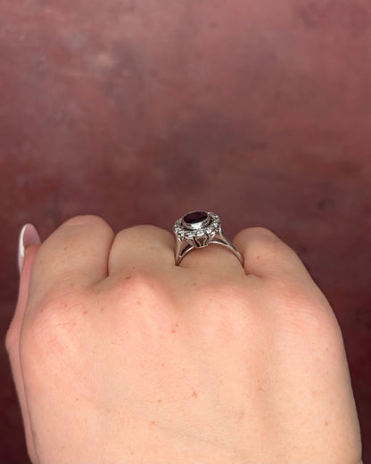 Bague Marguerite Saphir 2.45 carats &amp; Diamants 5.26g "Michaela" - Elliade Paris