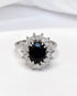 Bague Marguerite Saphir 3.30 carats & Diamants 1.12 carat 5.7g "Erina" - Elliade Paris