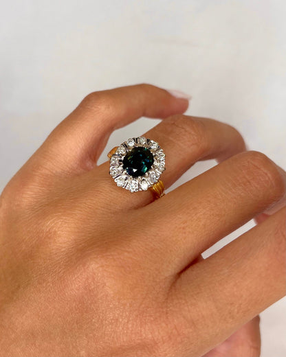 Bague Marguerite Saphir 3.40 carats &amp; Diamants &quot;Daphné&quot; - Elliade Paris
