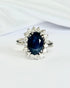 Bague Marguerite Saphir 3.50 carats & Diamants 0.64 carat "Shana" - Elliade Paris