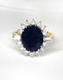 Bague Marguerite Saphir 4.10 carats & Diamants 0.70 carat "Sonia" - Elliade Paris